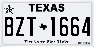 TX license plate BZT1664