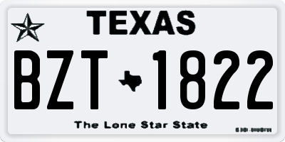 TX license plate BZT1822