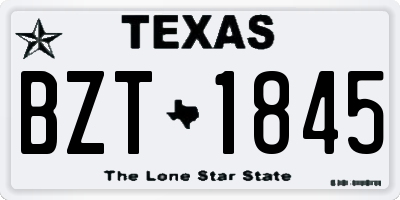 TX license plate BZT1845
