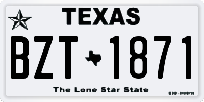 TX license plate BZT1871