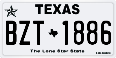TX license plate BZT1886