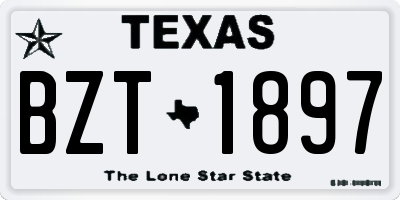 TX license plate BZT1897