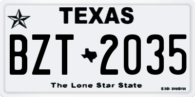 TX license plate BZT2035