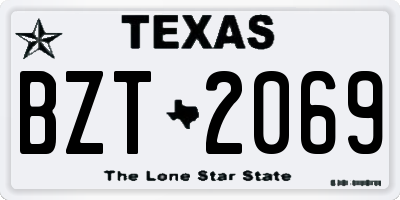 TX license plate BZT2069