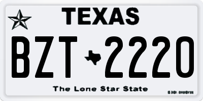 TX license plate BZT2220