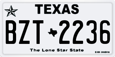 TX license plate BZT2236
