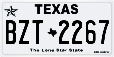 TX license plate BZT2267