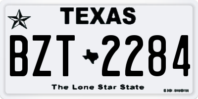TX license plate BZT2284