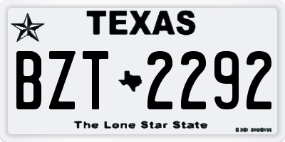 TX license plate BZT2292