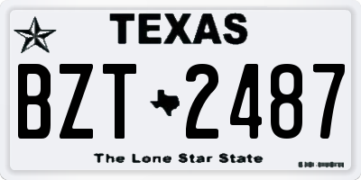 TX license plate BZT2487