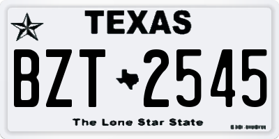 TX license plate BZT2545
