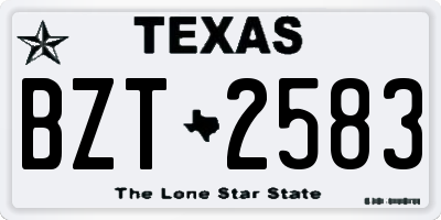 TX license plate BZT2583