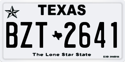 TX license plate BZT2641