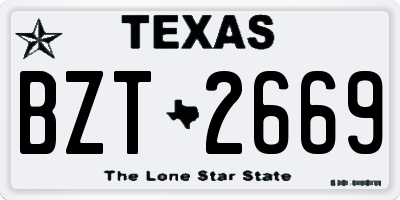 TX license plate BZT2669