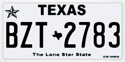 TX license plate BZT2783
