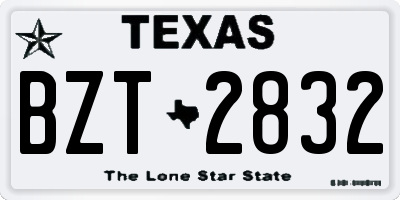 TX license plate BZT2832