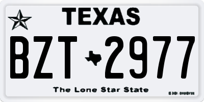 TX license plate BZT2977