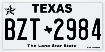 TX license plate BZT2984