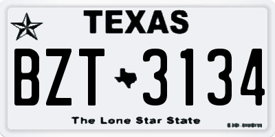TX license plate BZT3134