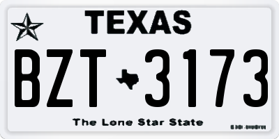 TX license plate BZT3173