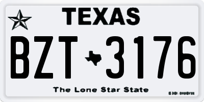 TX license plate BZT3176