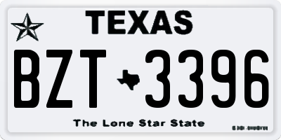TX license plate BZT3396