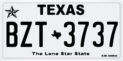 TX license plate BZT3737