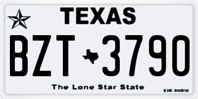 TX license plate BZT3790