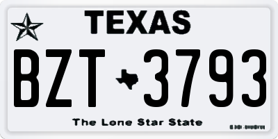 TX license plate BZT3793