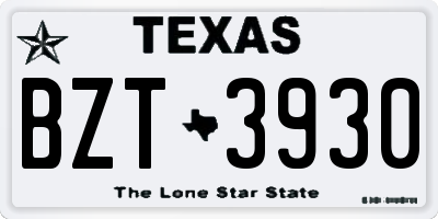TX license plate BZT3930