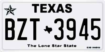 TX license plate BZT3945