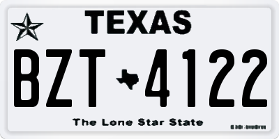 TX license plate BZT4122