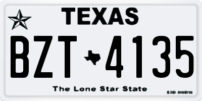 TX license plate BZT4135