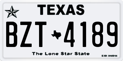 TX license plate BZT4189