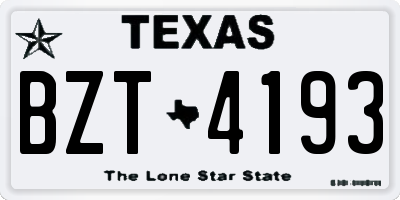 TX license plate BZT4193