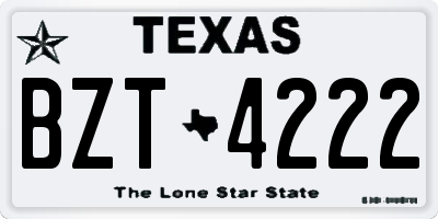 TX license plate BZT4222