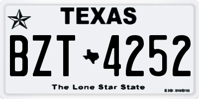 TX license plate BZT4252