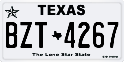 TX license plate BZT4267
