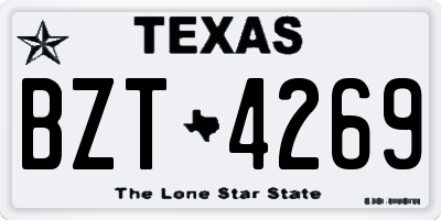 TX license plate BZT4269