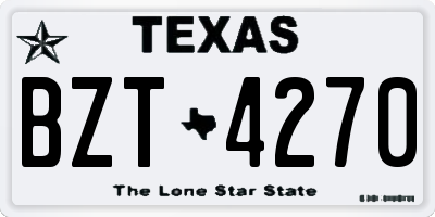 TX license plate BZT4270