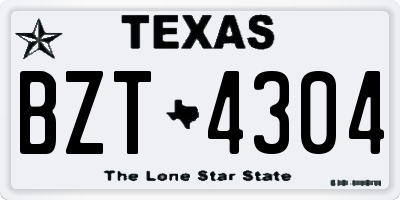 TX license plate BZT4304