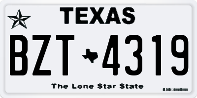 TX license plate BZT4319