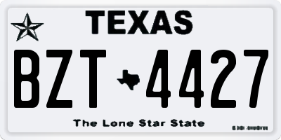 TX license plate BZT4427