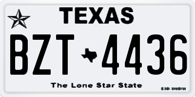 TX license plate BZT4436
