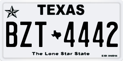 TX license plate BZT4442