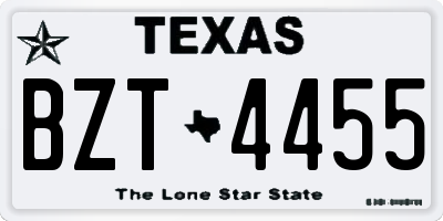 TX license plate BZT4455