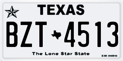 TX license plate BZT4513