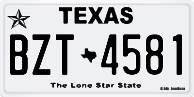 TX license plate BZT4581