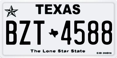 TX license plate BZT4588