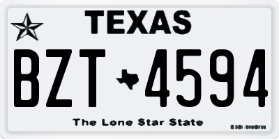 TX license plate BZT4594